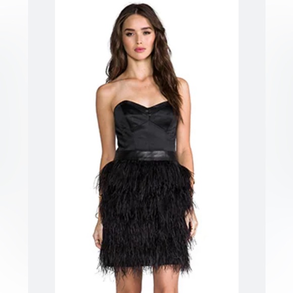 Milly Dresses & Skirts - Milly Feather Strapless Dress Corset Bustier 8